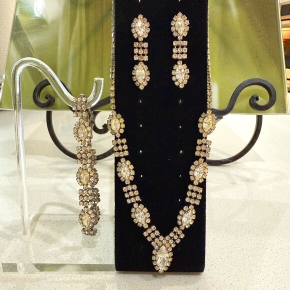 Jewelry - Rhinestone Jewelry Bundle Necklace Bracelet and Earrings